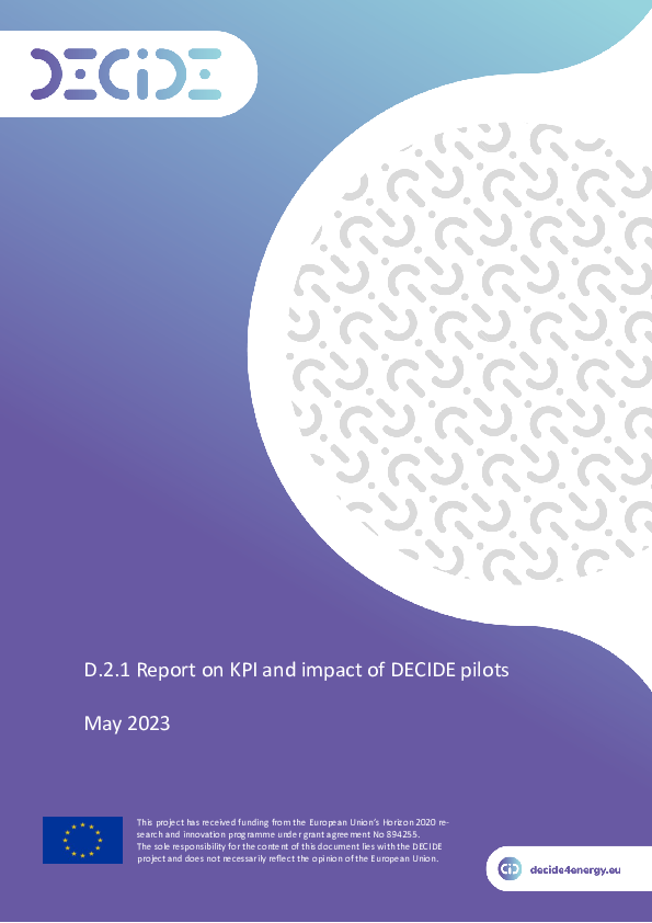 Report on KPI and impact of DECIDE pilots