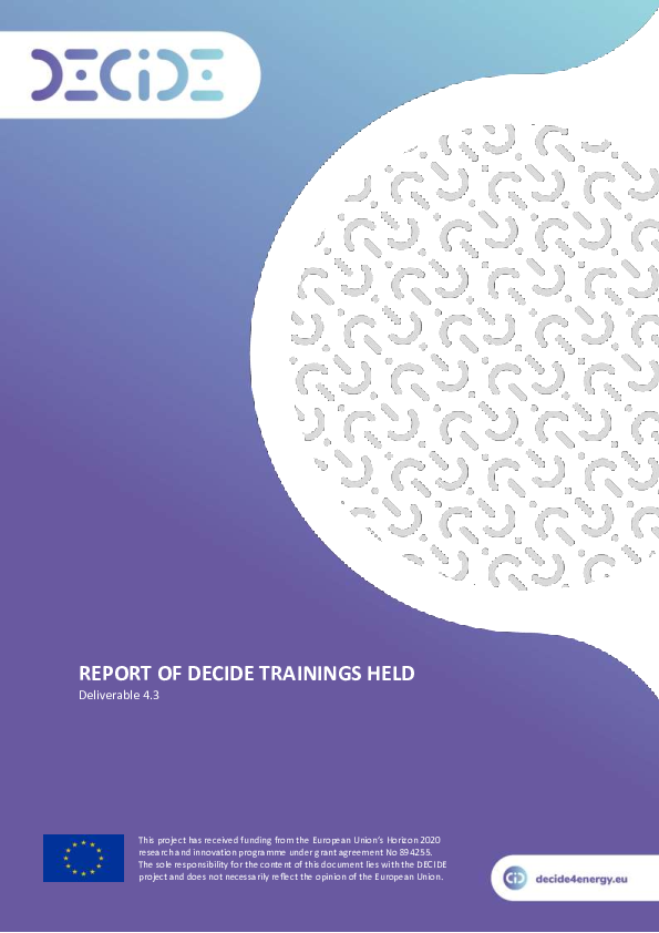 Report of DECIDE trainings held